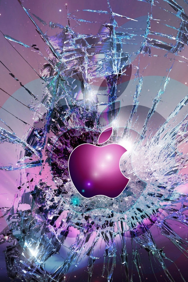 Gebrochenen Display Apple Handy Logo Kostenlose Hintergrundbild Auf Deine Handy
