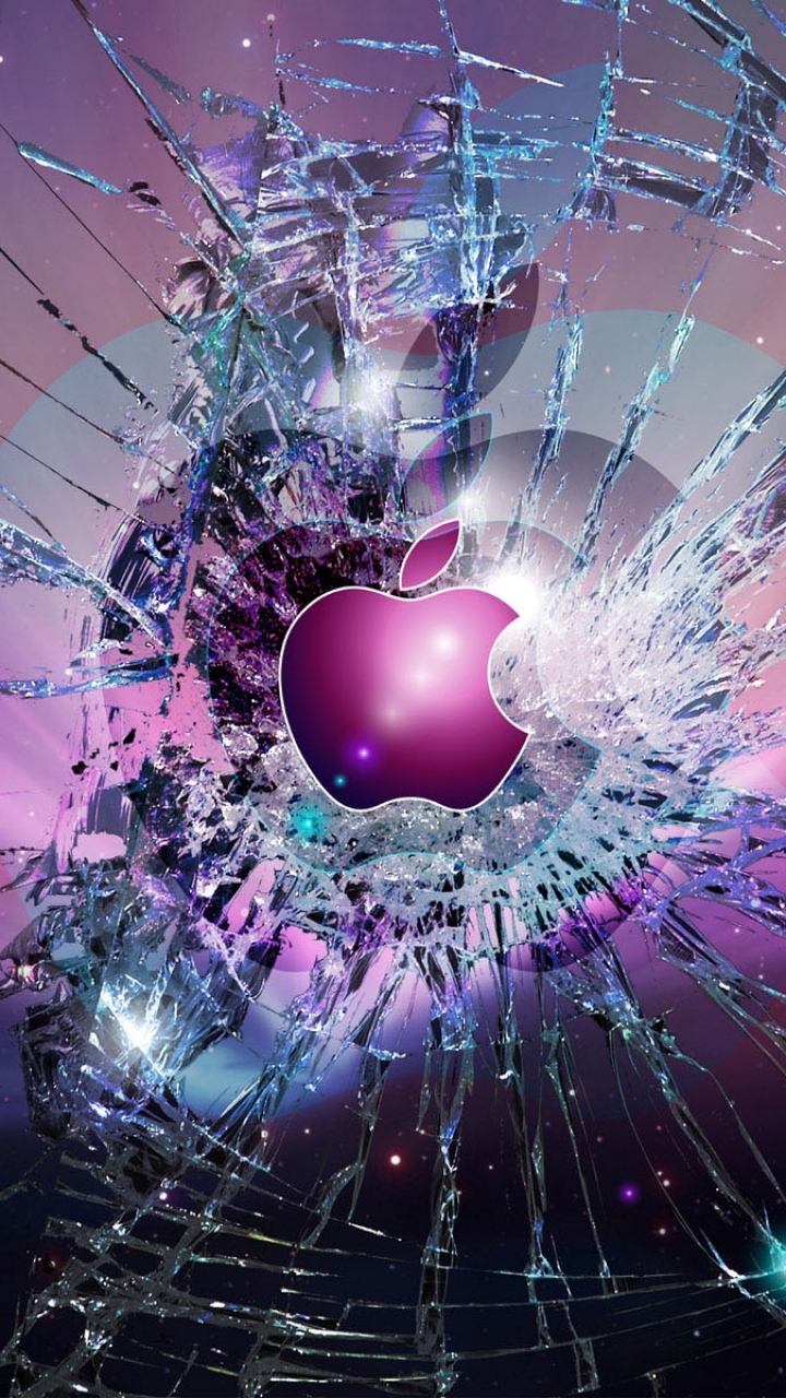 Gebrochenen Display Apple Handy Logo Kostenlose Hintergrundbild Auf Deine Handy